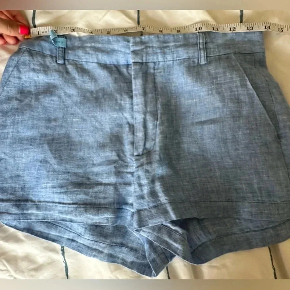 BB Dakota Light Blue Linen Dane Shorts - Picture 7 of 9